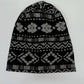 Cappellino con sciarpa in cotone con fantasia geometrica astratta
