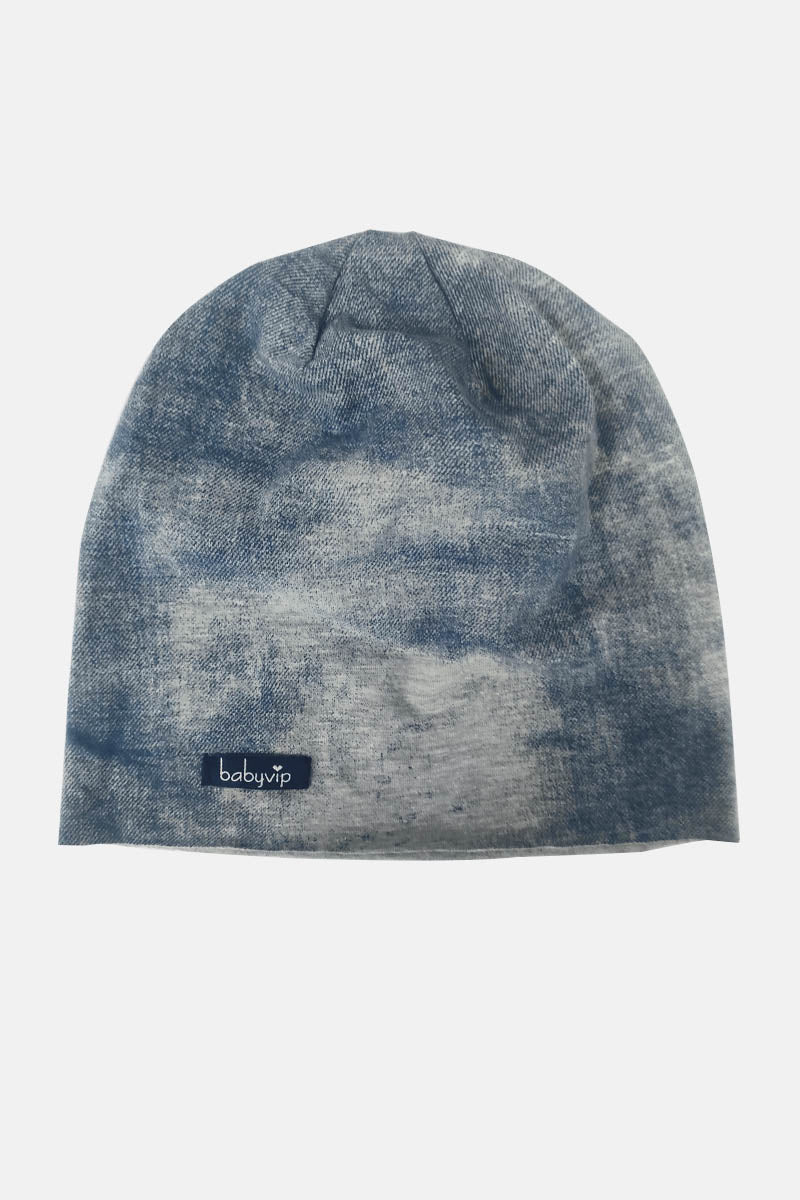 Cappellino e sciarpa in cotone elasticizzato con etichetta Babyvip