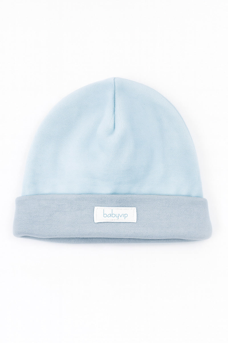 Cappellino in ciniglia con risvolto ed etichetta cucita baby vip