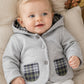 Giacchino in felpa garzata con inserti in flanella scozzese