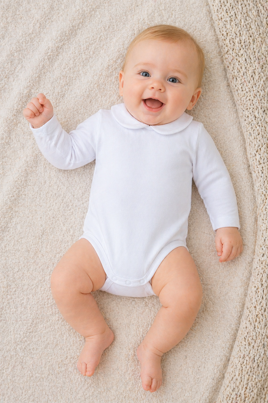 Body manica lunga in cotone elasticizzato con colletto