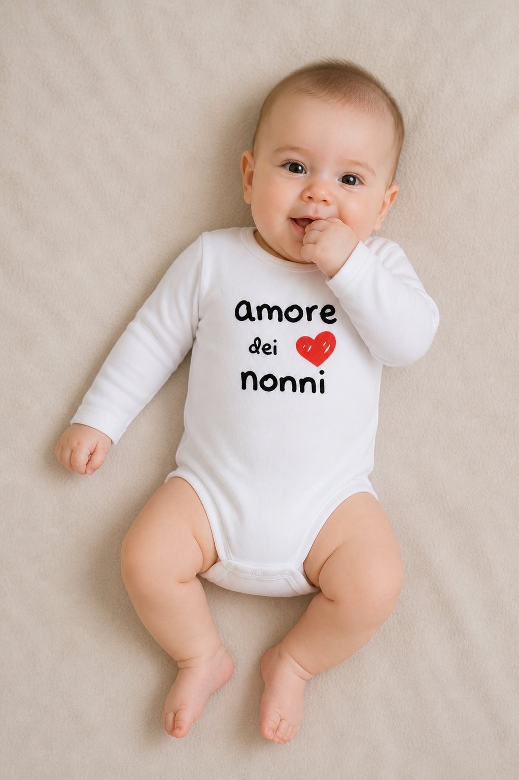 Body manica lunga con stampa "Amore dei nonni"