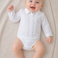 Body manica lunga in cotone modello camicia