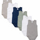 Set 6 body neonato Babyvip spalla larga in cotone colori assortiti