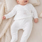 completo neonato/a 2 pezzi: tutina + scaldacuore  in caldo cotone con stampa silver