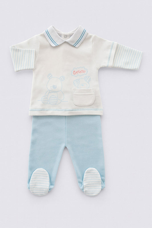 Pigiama neonato/a in caldo cotone con stampa