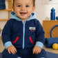 Tuta con cappuccio neonato/bimbo in cotone con stampa