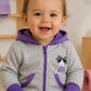 Felpa con cappuccio e tasche neonata/bimba in cotone con stampa