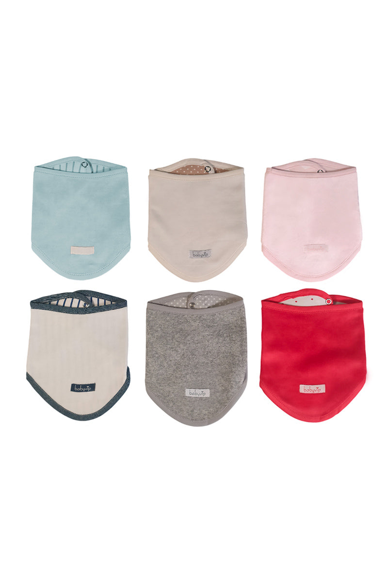 Bavaglino a bandana Babyvip in ciniglia e cotone con retro stampato