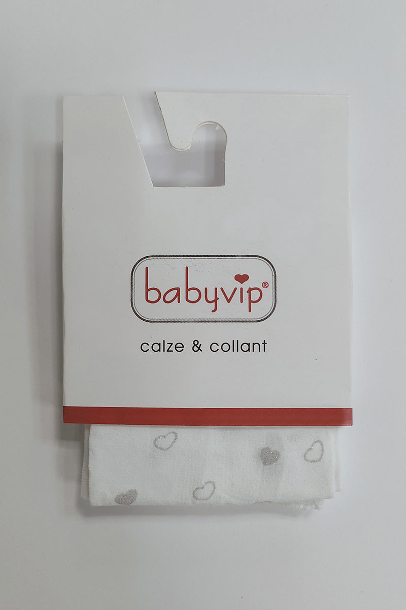 Collant bimba in micromodal 40 denari con stampa cuore glitter