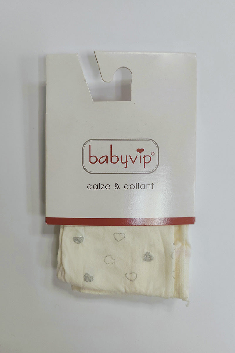 Collant bimba in micromodal 40 denari con stampa cuore glitter