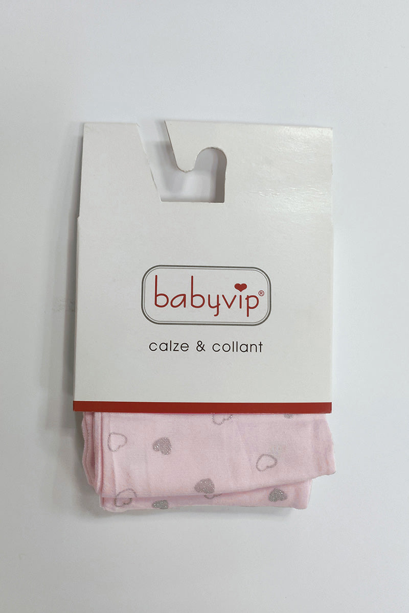 Collant bimba in micromodal 40 denari con stampa cuore glitter