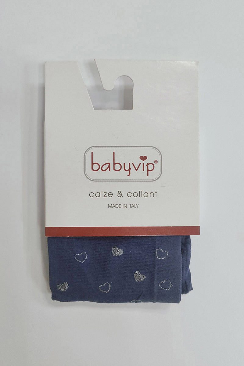 Collant bimba in micromodal 40 denari con stampa cuore glitter