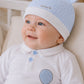 Cappellino in felpa garzata pied de poule con ricamo