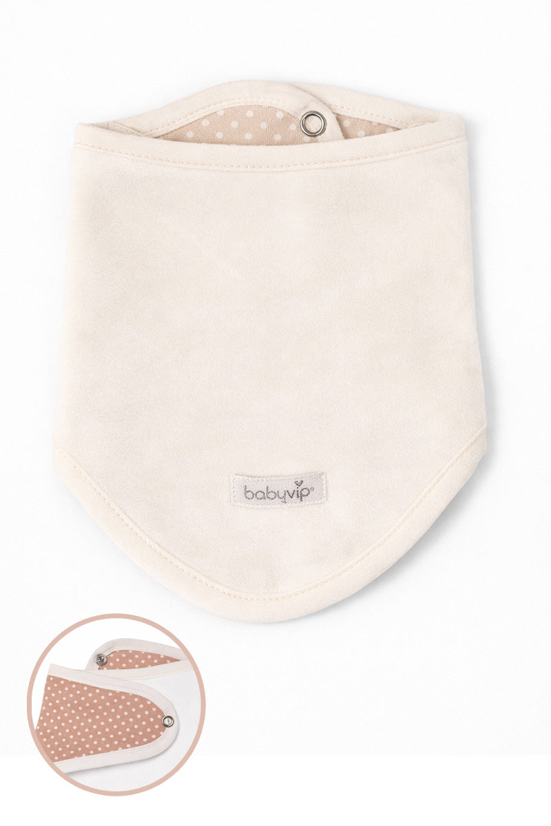 Bavaglino a bandana Babyvip in ciniglia e cotone con retro stampato