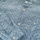 Camicia manica lunga in cotone lino con microfantasia e collo coreana
