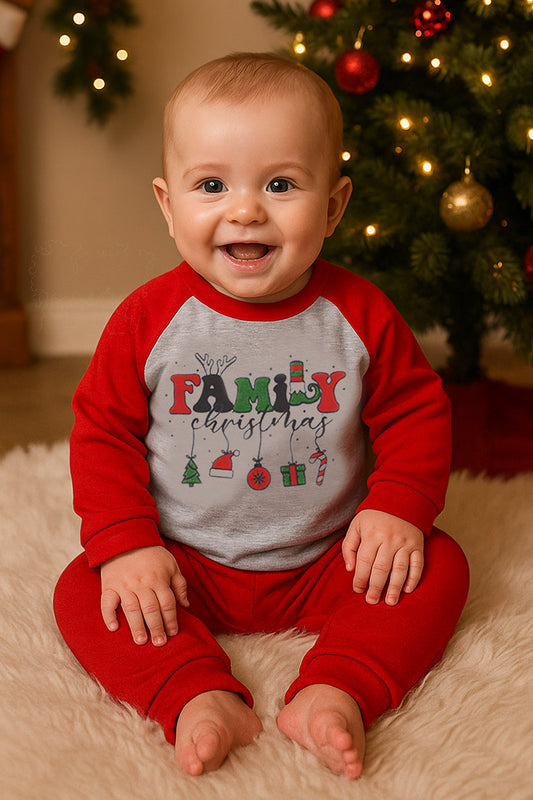 Pigiama neonata/o in caldo cotone con stampa natalizia