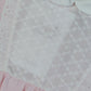 Completo 2 pezzi in jersey elasticizzato con inserti in pizzo sangallo - taglio con arricciatura e pizzetto sangallo applicato