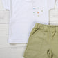 T-shirt mezza manica in cotone  jersey con taschino in mussola fantasia mare