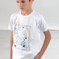Completo mezza manica con bermuda rigati in cotone elasticizzato con stampe e risvolti