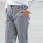 Completo mezza manica con bermuda rigati in cotone elasticizzato con stampe e risvolti