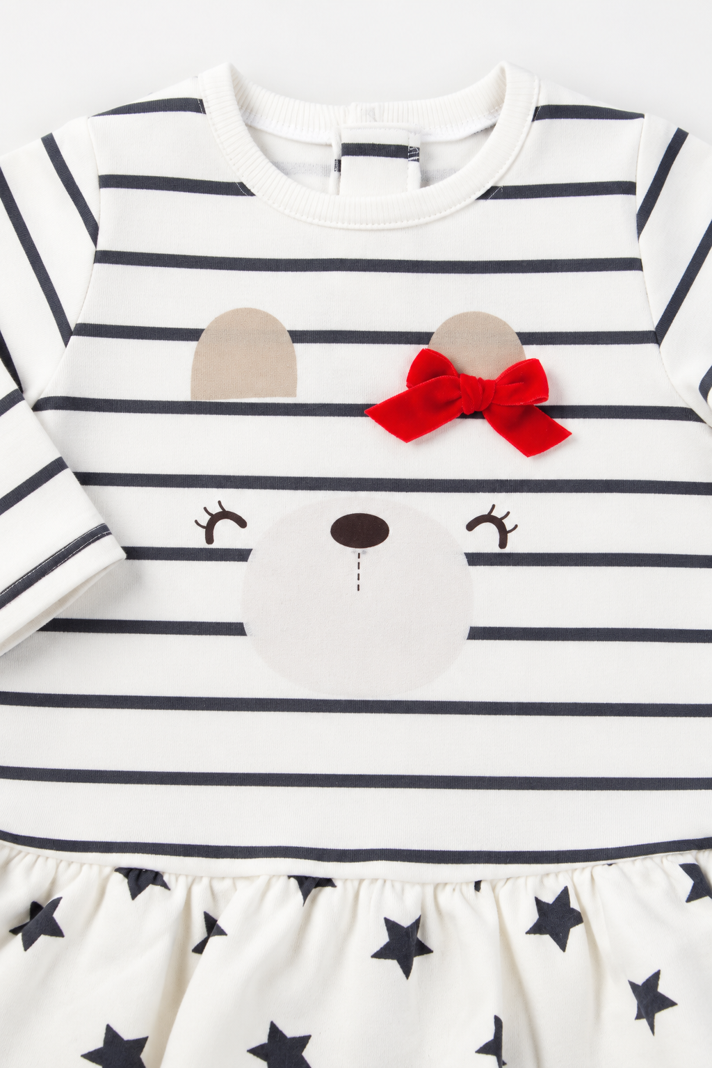 Vestitino manica lunga in felpa garzata con stampa