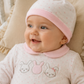 Cappellino in ciniglia a pois con fascia