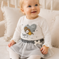 Completo 2 pezzi: T-shirt in cotone elasticizzato garzato con stampa - gonnellina tulle