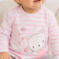 Completo 2 pezzi: Maglia in cotone elasticizzato garzato con stampa + leggings in cotone elasticizzato garzato