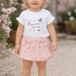 T-shirt neonata a mezza manica  in cotone con stampa