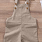 Salopette a pantaloncino in lino con bretelle