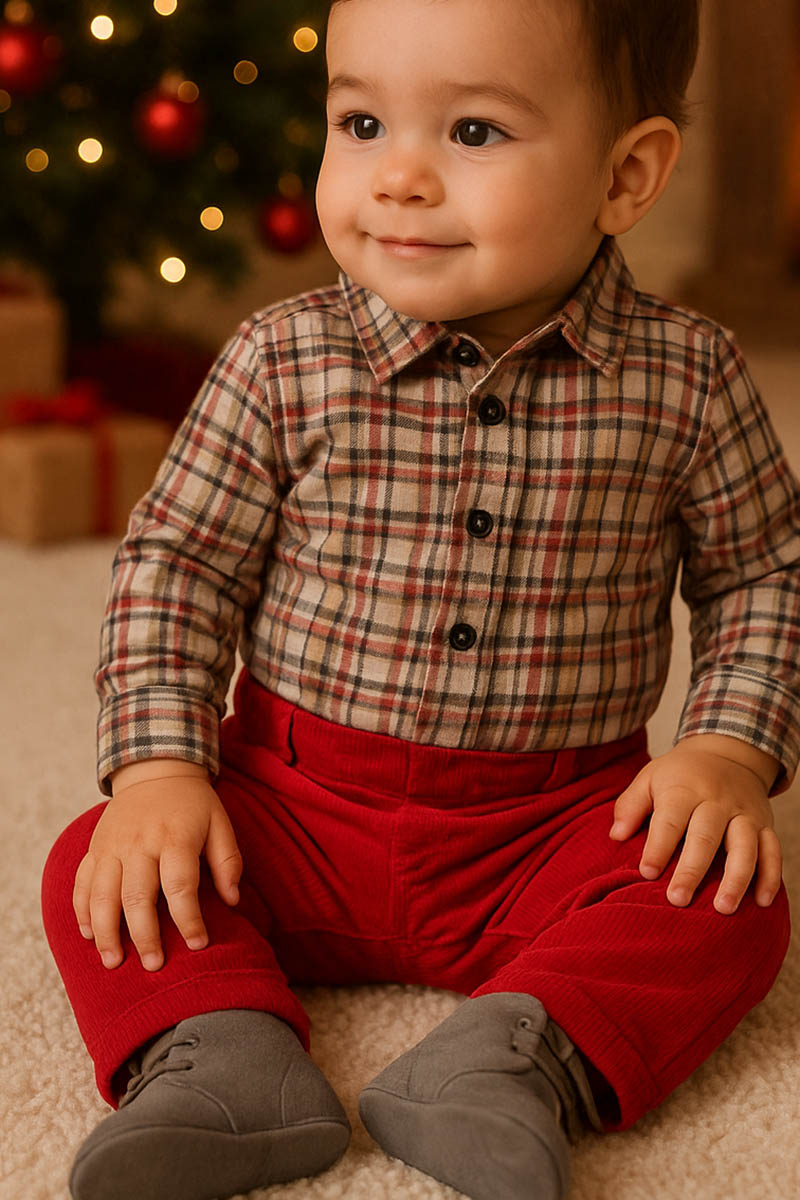 Pantalone in vellutino millerighe con risvolti sul fondo