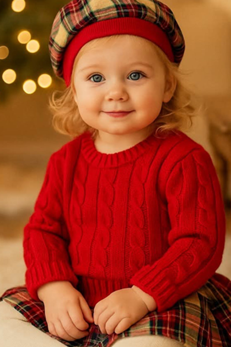 Maglioncino in misto lana a trecce