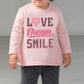Completo 2 pezzi: T-shirt in cotone elasticizzato garzato con stampa - leggings fantasia cuoricini