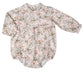 Completo 2 pezzi : Pantalone in velluto con bretelle + body a camicia fantasia