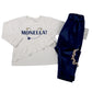 Completo 2 pezzi : Maglia in cotone elasticizzato garzato con stampa + pantalone in velluto