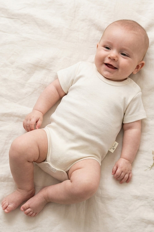 Body neonato mezza manica in cotone organico
