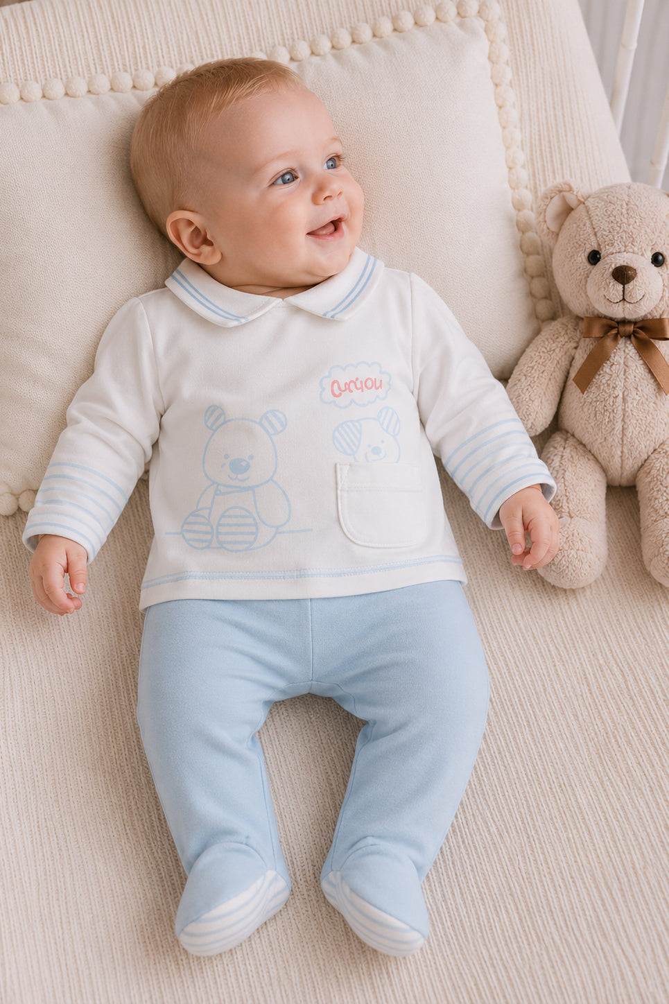 Pigiama neonato/a in caldo cotone con stampa