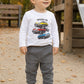 Completo: maglia in cotone con stampa e pantalone in felpa garzata con tascone