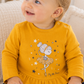 Completo: maglia e leggings in cotone elasticizzato garzato con stampa