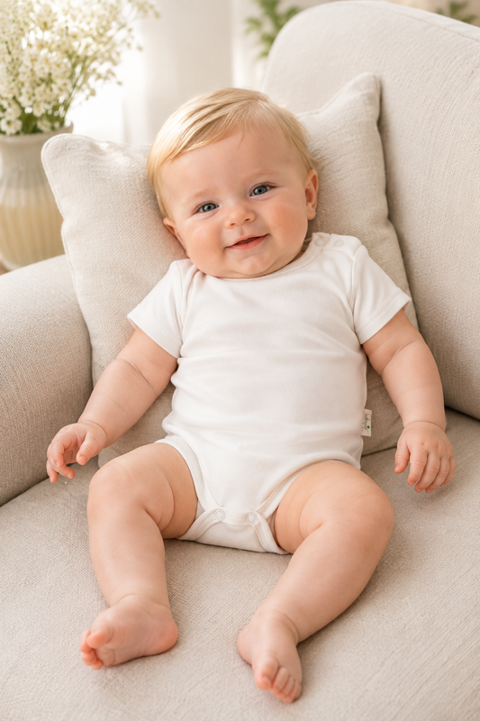Body neonato mezza manica in cotone organico