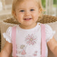 T-shirt neonata in cotone organico con maniche a palloncino e stampa