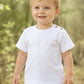 T-shirt mezza manica in cotone organico con bottoni sulla spalla