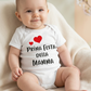Body mezza manica in cotone con stampa "Prima festa della mamma"