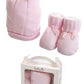 set neonato cappellino e scarpine in cotone caldo
