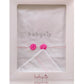 Set lenzuola 3 pezzi per carrozzina e culletta con rose, fiocchi e strass