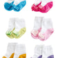 Set 6 calzini neonata a forma di scarpetta con fiocco
