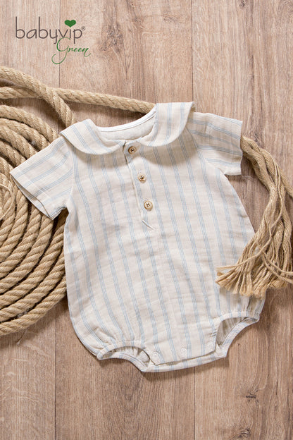 Pagliaccetto neonato in mussola di cotone organico