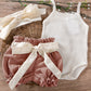 Completo 2 pezzi neonata di cotone organico - Body + pantaloncino in mussola